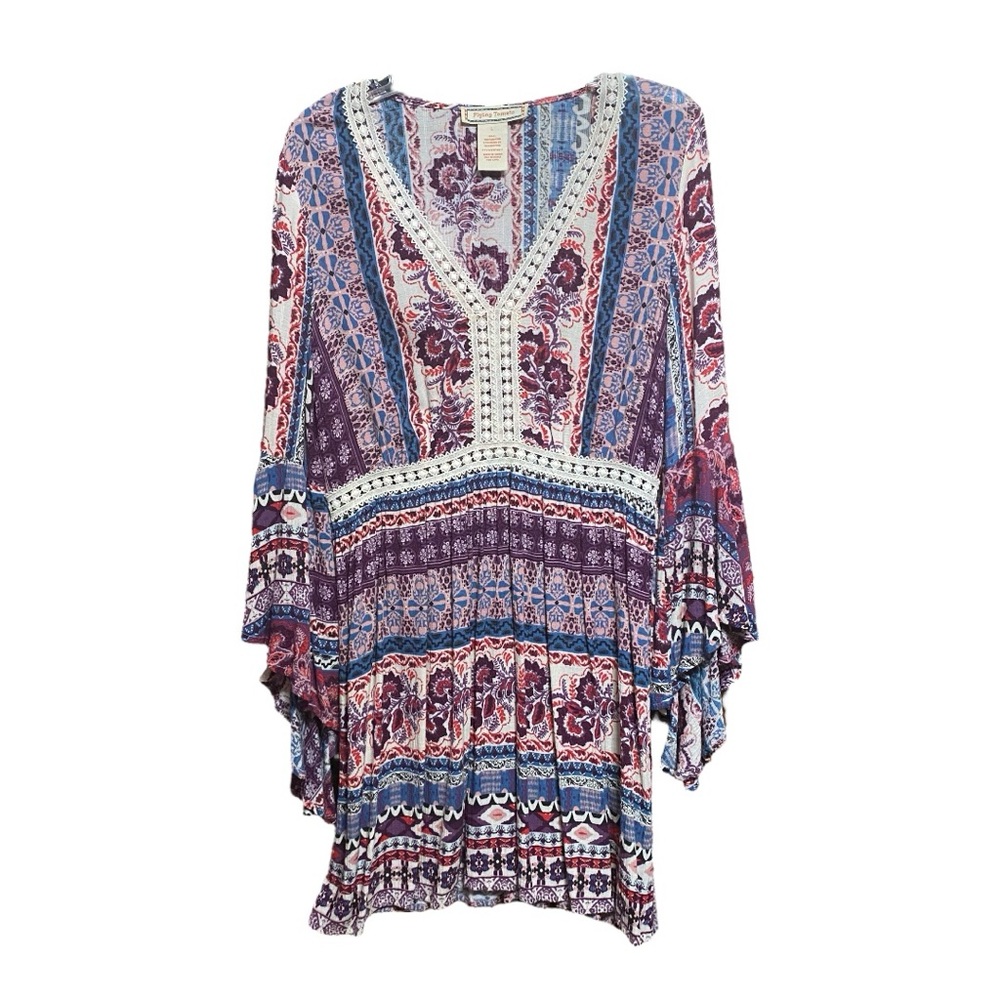 Flying Tomato Patterned Rayon Dress L